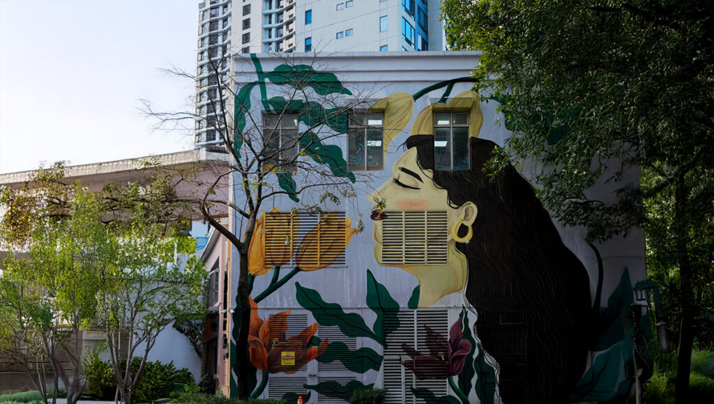 A colorful street art mural in Taguig City’s Bonifacio Global City, highlighting contemporary things to do in Manila, like exploring modern art and urban culture.