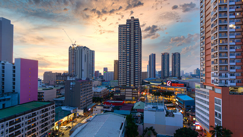 High-rise apartments and the Robinsons Place mall in the vibrant Ermita and Malate districts, a central location for where to stay in Manila.