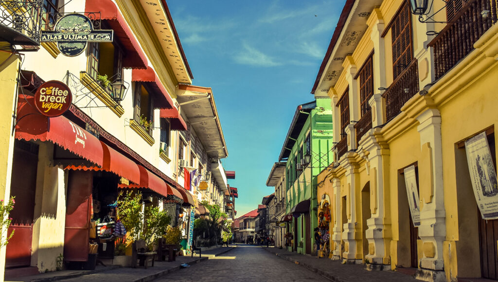 VIew of the historic Calle Crisologo Street, a part of the old Vigan UNESCO WOrld Heritage Site-vigan tourist spots
