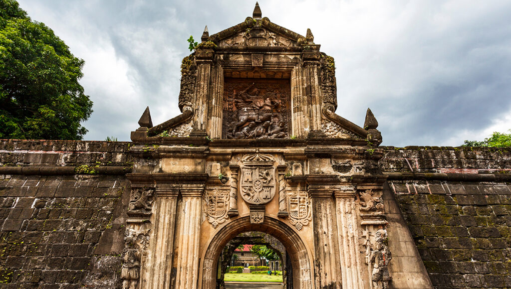 Entrance gate of Fort Santiago in Intramuros, one of the most iconic historical places in the Philippines.