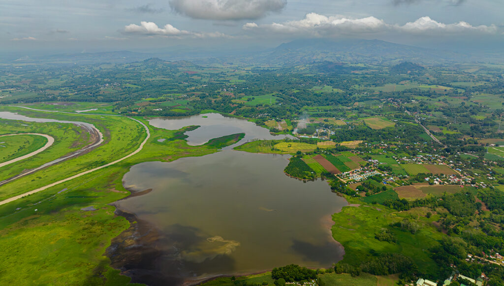 Lakes and wetlands over the tropical mountain, one of the Bukidnon tourist spot to visit.