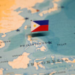A map of the Philippines shaped and colored as the national flag, a visual starting point for Map of the Philippines shaped and colored as the national flag — a visual starting point for travel advice Philippines.