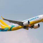 Cebu Pacific Airbus A320 taking off, highlighting Philippines Domestic Flights